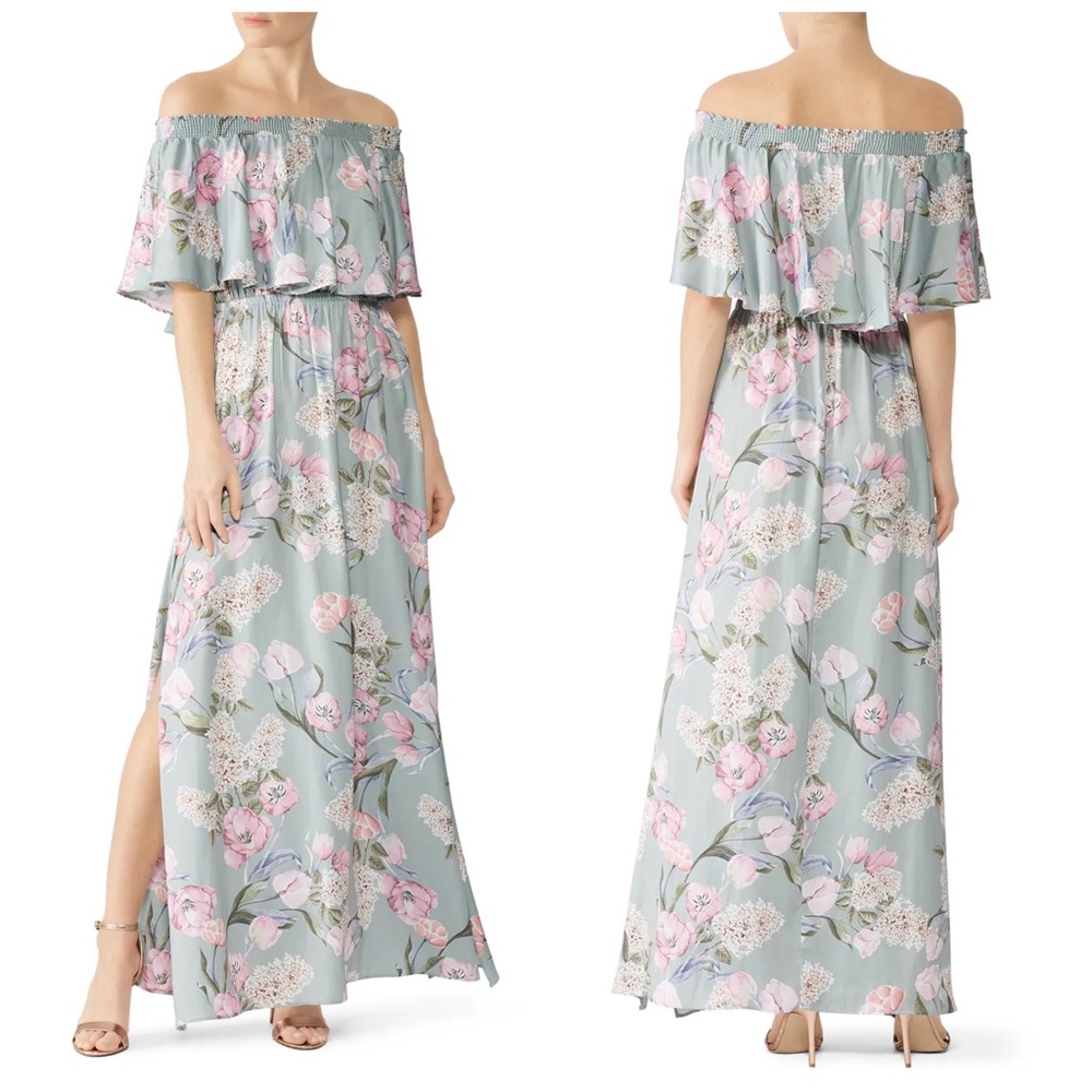 SHOW MW YOUR MUMU Women’s Size XS Floral Hacienda‎ Off-the-Shoulder Maxi Dress